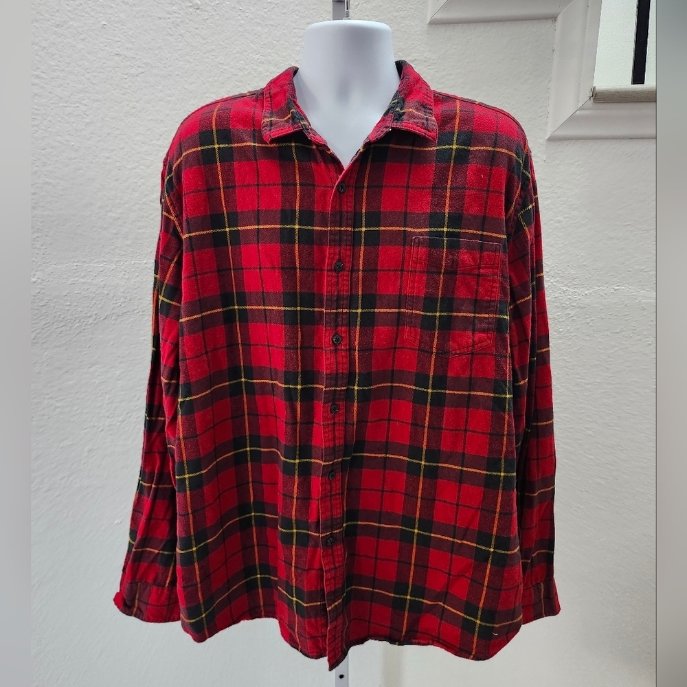 Amazon Essentials Red Plaid Shirt XXL